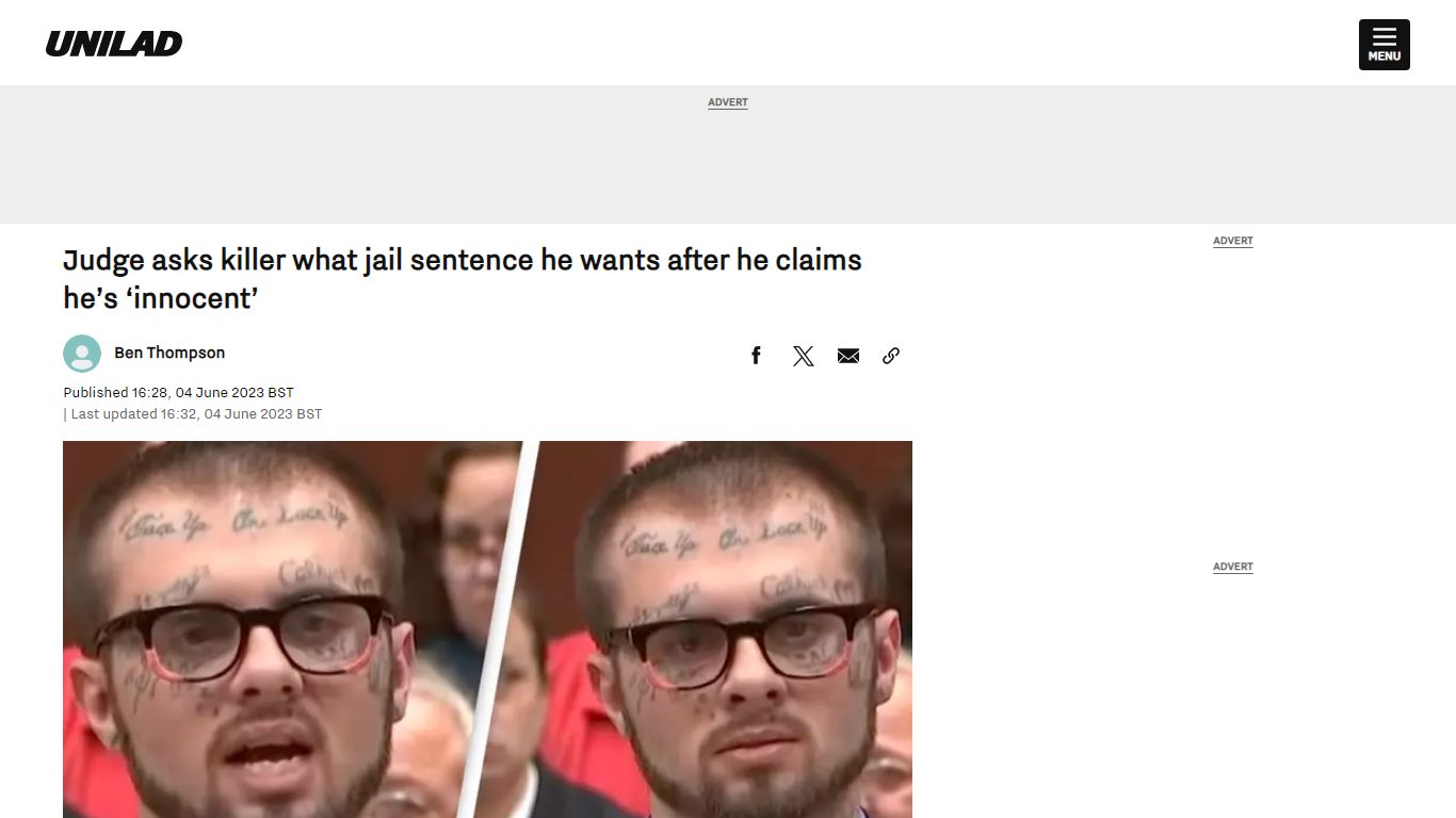 Judge asks killer what jail sentence he wants after he claims ... - UNILAD